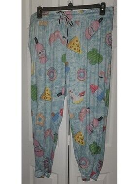 BRIEFLY STATED POOL FLOATIES ROSÉ CACTUS PIZZA COMFY DRAWSTRING PAJAMA PANTS XL
